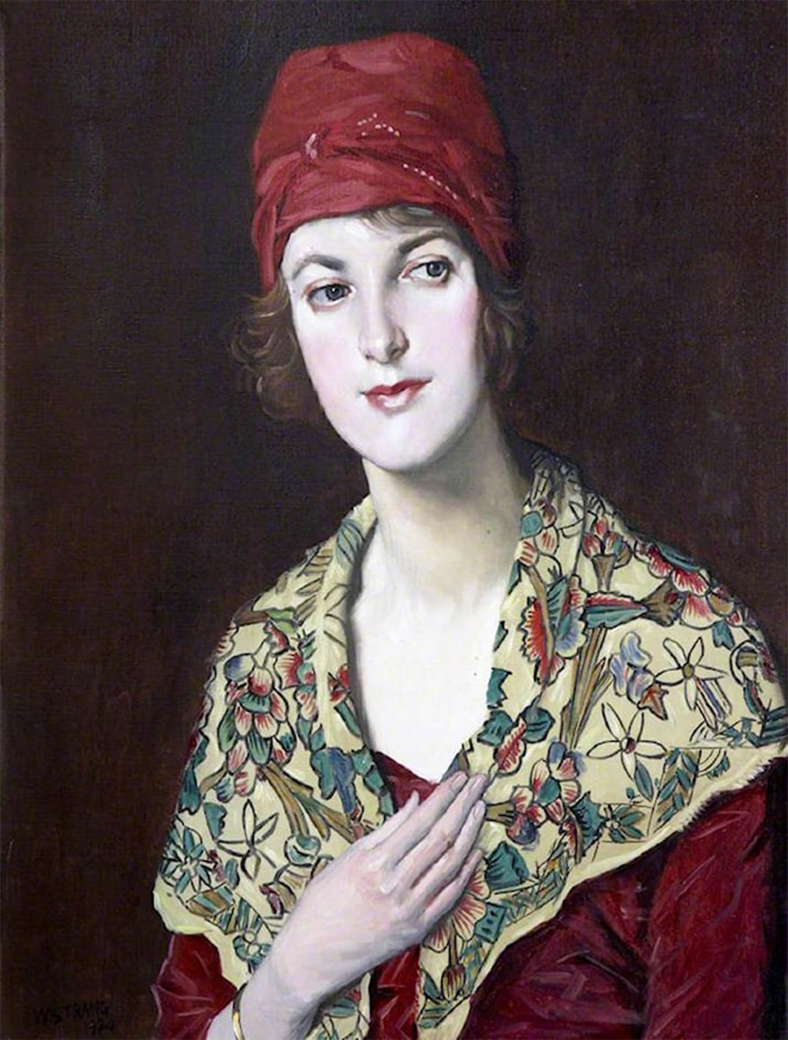 HRJUBWREE Oil Painting Prints on Canvas Painting Picture the Red Cap by William Strang Artwork Canvas Prints for Home Decor 60x90cm