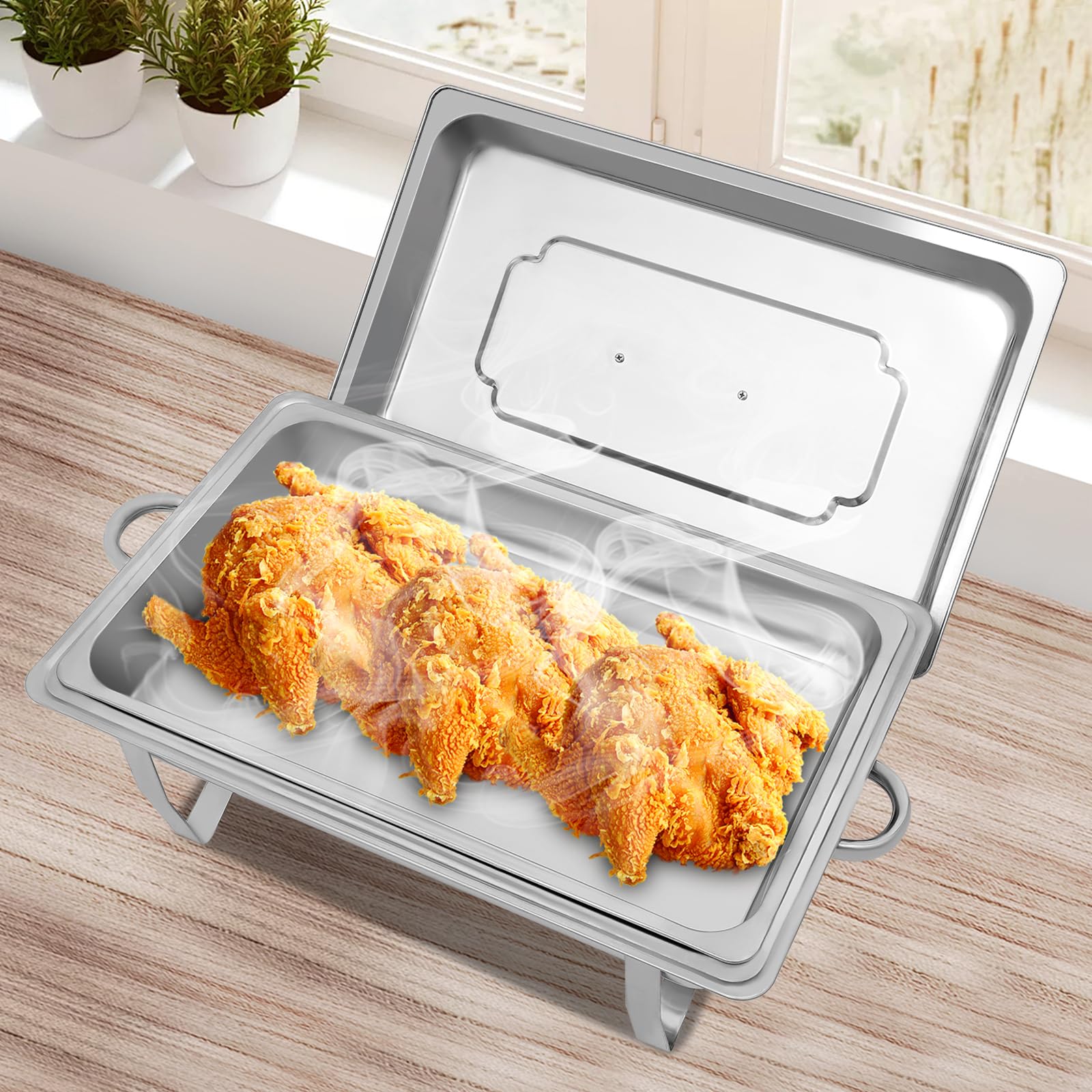 Set caldo professionale per alimenti, contenitore in acciaio inox, contenitore a buffet tè, eccellente stabilità, adatto per tutti i tipi di banchetti ed eventi di catering