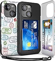 Vista 16 de TORU CX Slim - Funda tipo cartera para iPhone 15, funda protectora a prueba de golpes resistente con tarjetero oculto y ranura para tarjetas, espejo