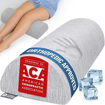 5 STARS UNITED Large Knee Pillow for Side Sleepers - Hip Pain Relief, Memory Foam Leg Cushion for Side Sleeping - Between Legs Pillow for Sciatica & Lower Back Pain, Arctic Gray