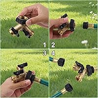 Vista 6 de Biswing Divisor de Manguera de Jardín de 2 Vías, Conector de Grifo de Latón Resistente Divisor, Divisor en Y 2 Válvulas con 2 Arandelas de Goma