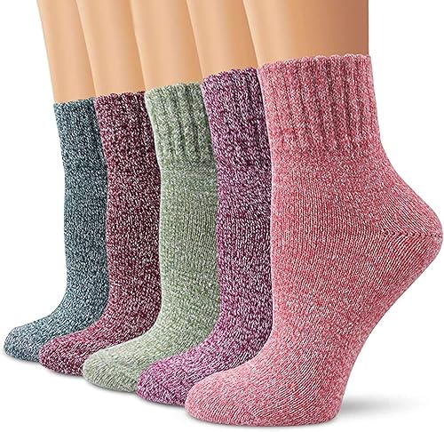 YQHMT Calcetines de lana para mujer, regalos de invierno, cálidos, gruesos, térmicos, vintage, suaves, calcetines para calcetines, regalo de Navidad
