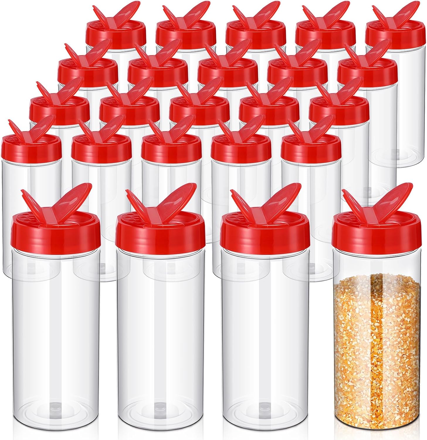 Zhehao 24 Pieces 16 oz Plastic Spice Containers Plastic