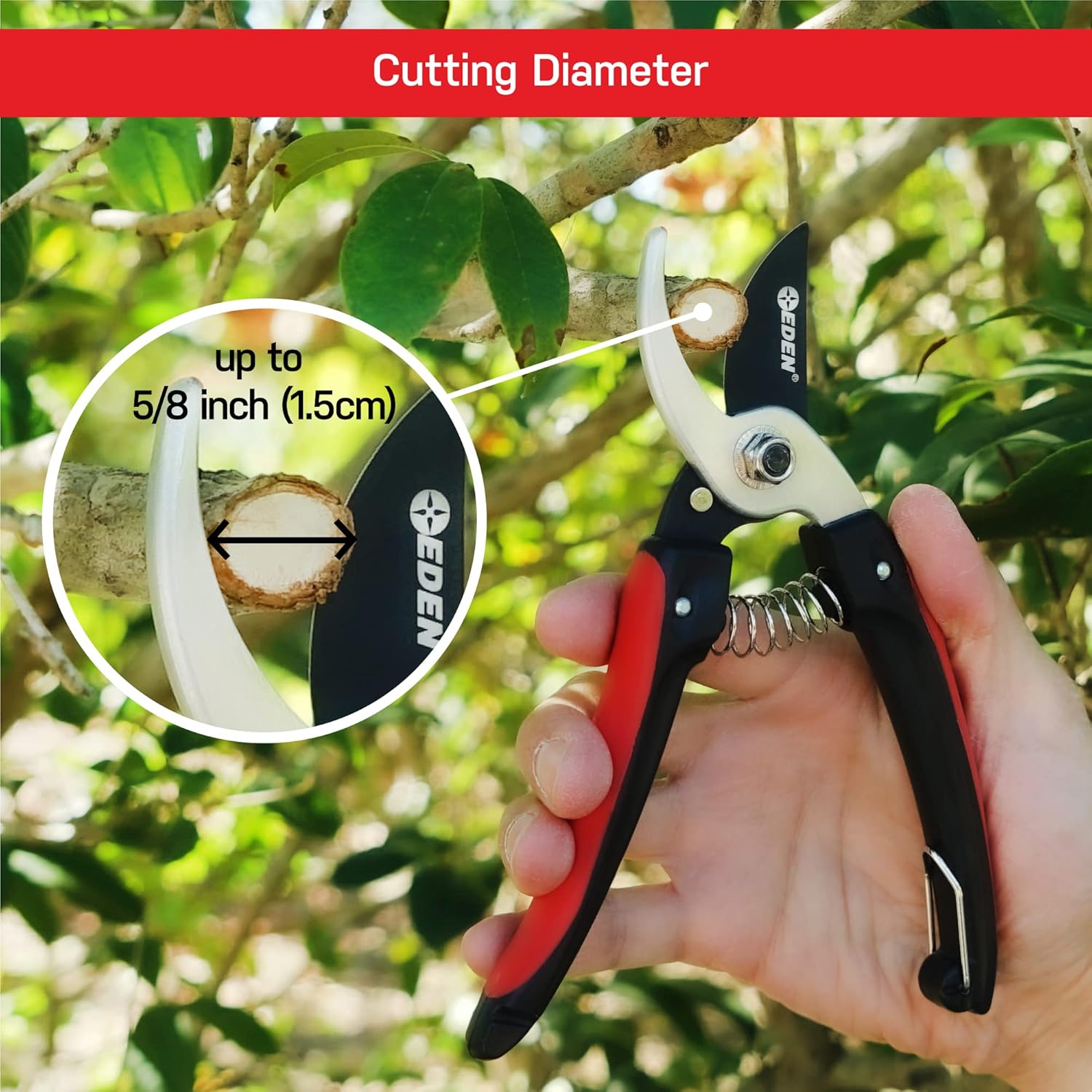 Eden 39005 Bypass Pruning Shears Cutting Diameter