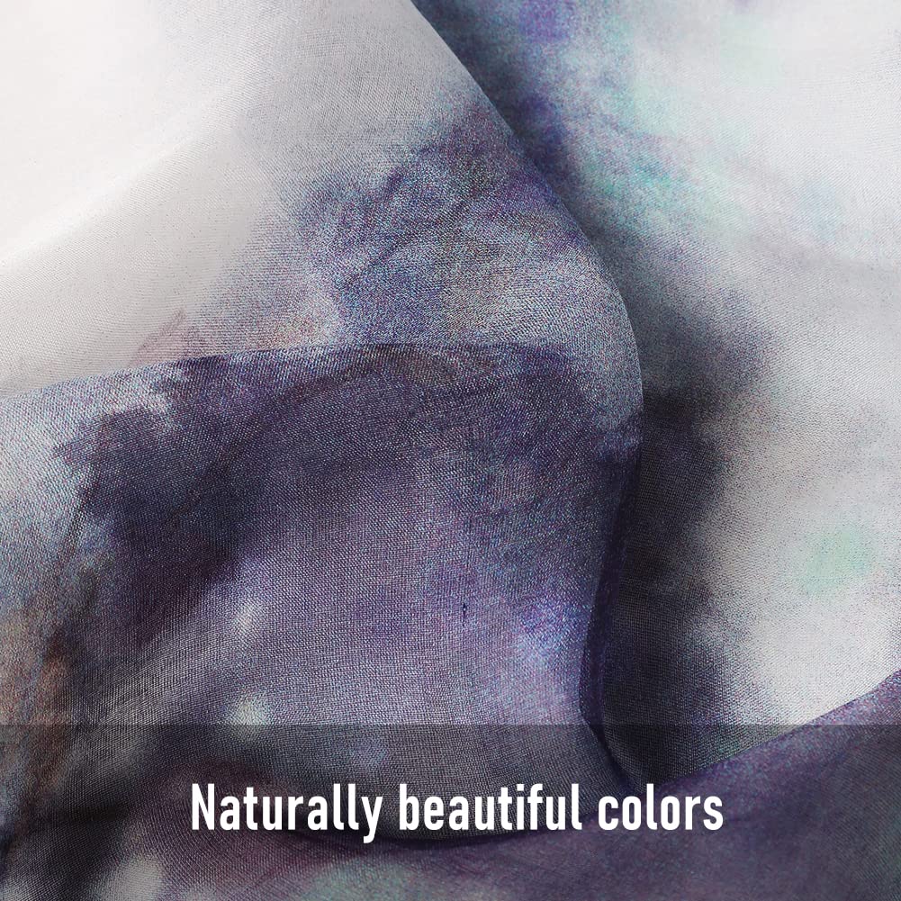 STORY OF SHANGHAI Sciarpa di 100% Seta da Donna Foulard Chiffon con Fantasie Orientale Semi-Trasparente