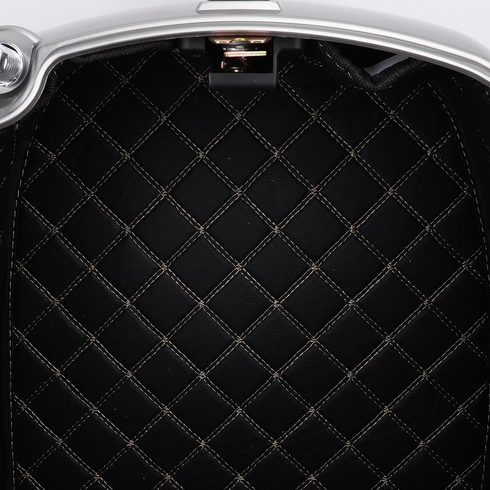 Bauletto per Moto Classica con Serratura e Chiave 38L retrò Universale Adatto per Bici Elettriche (Luna d'argento)