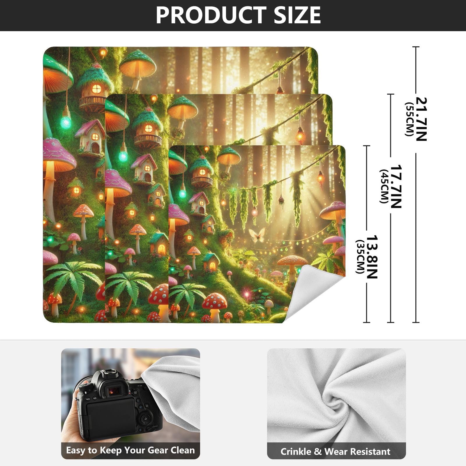 ODAWA Camera Lens Wrap Cloth Forest Mushrooms Light Self-adhesive Cloth 13.8