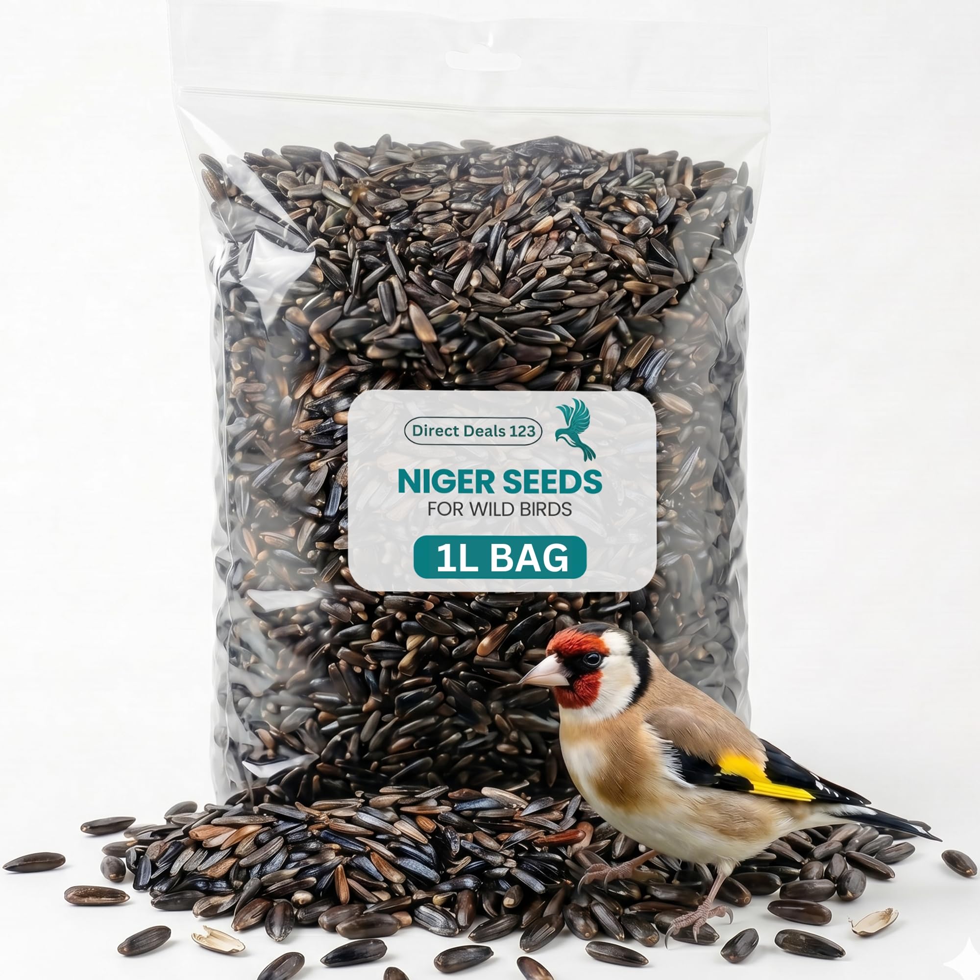 1L Nijer Seed for Wild Bird Food, No Grow Niger Seeds Mix for Birds Feed