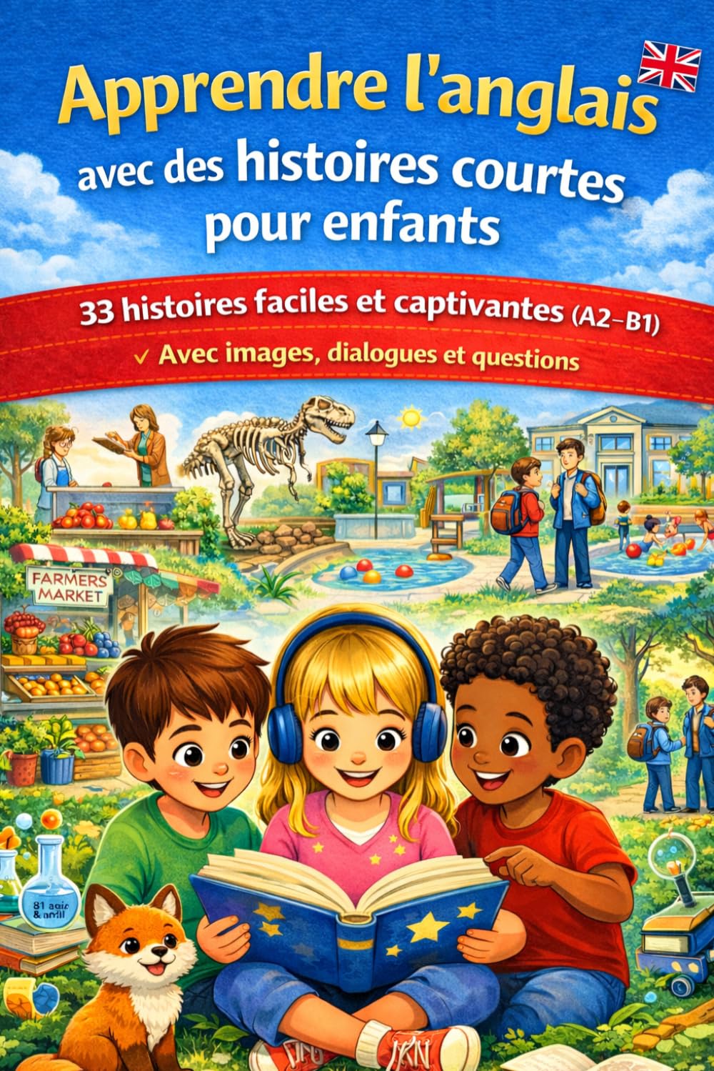 Apprendre l’anglais avec des histoires courtes pour enfants 8+ ans: 33 histoires faciles et captivantes (A2–B1) – Avec images, dialogues et questions | Idéal pour débutants et école primaire (8+ ans)