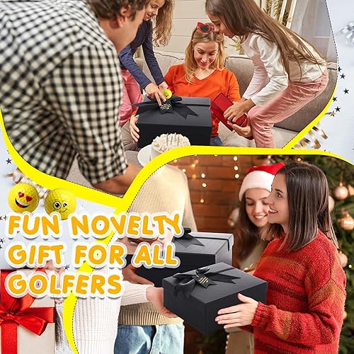 Miniatura 6 de Juego de 19 pelotas de golf divertidas para niños y adultos, incluye 12 bolas de práctica de emoticonos, 6 tees y caja de regalo, accesorios de golf