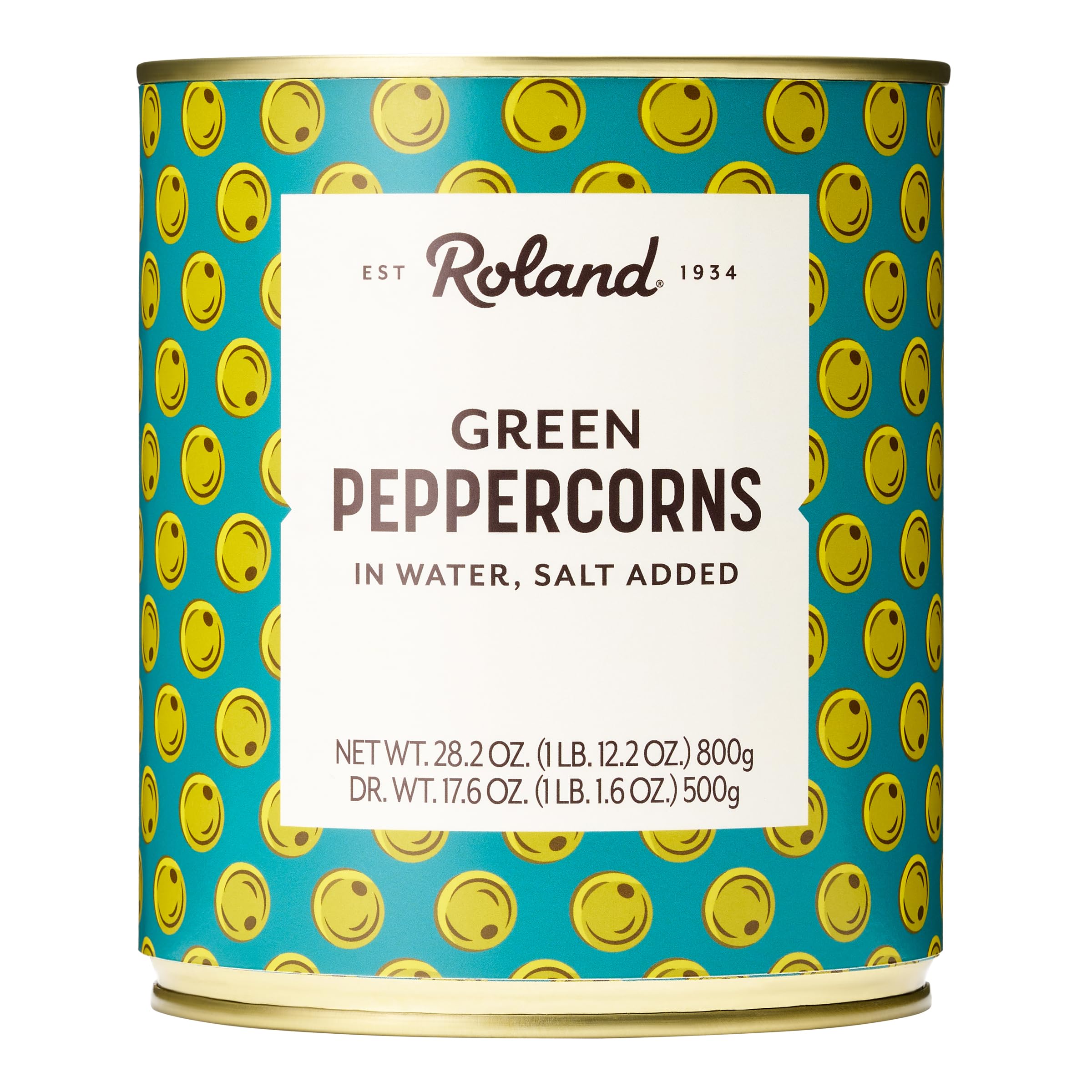 Roland FoodsGreen Peppercorns in Brine, Specialty Imported Food, 28.2 Ounce Can, Pack of 1
