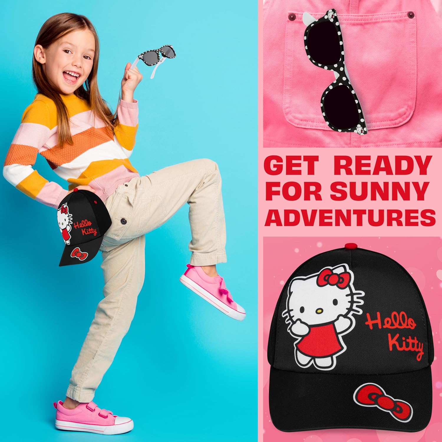 Get Trend Baseball Cap Girls Sunglasses Set Sun Hat 100% UV Gifts for Girls - Image 2