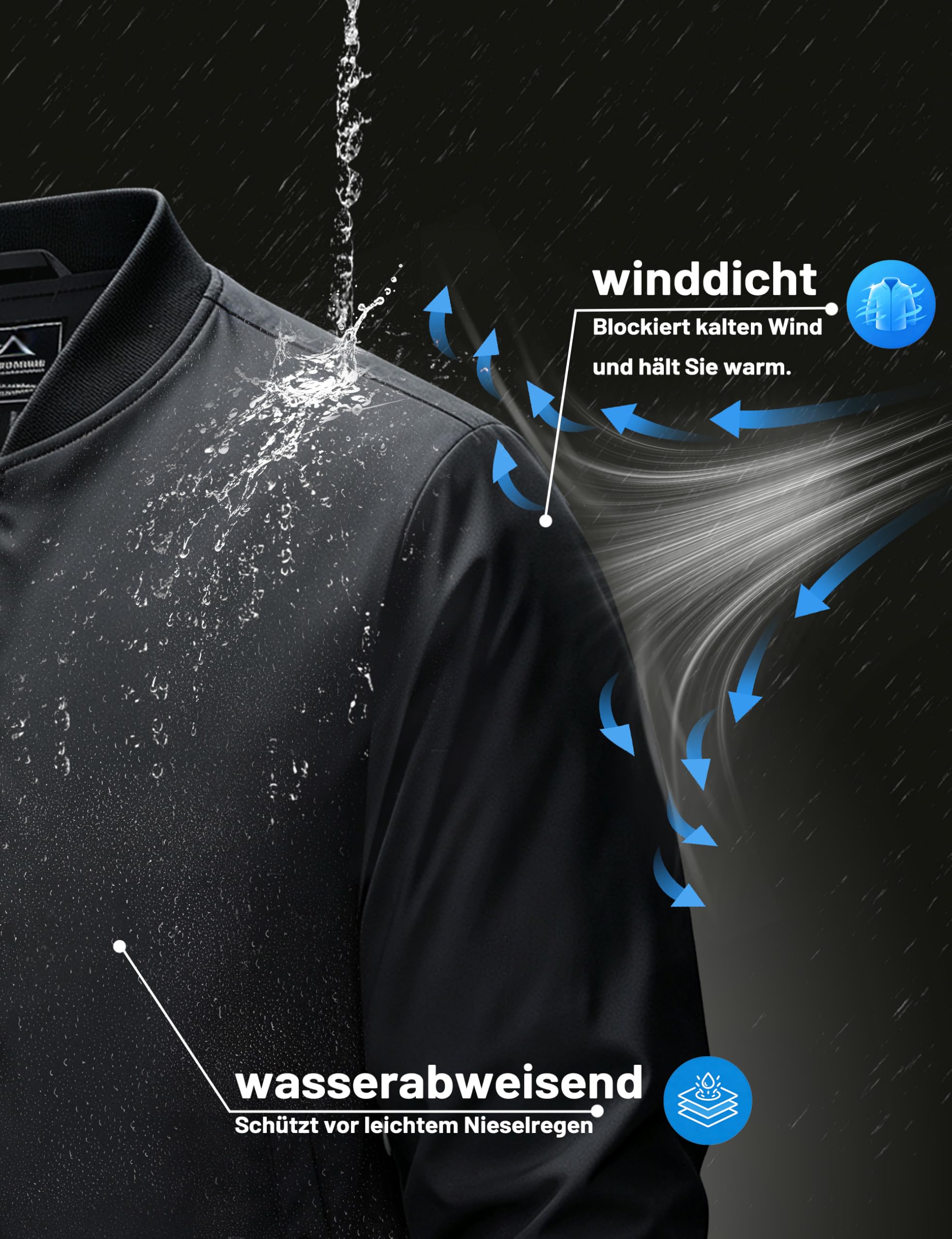 TACVASEN Bomberjacke Herren Übergangsjacke Blouson Jacke Herren Winterjacke | Thermo,Wasserabweisend,Winterjacke Warm,Steppjacke,Windbreaker,Pilotenjacke Herren,Fliegerjacke jacke Taschen