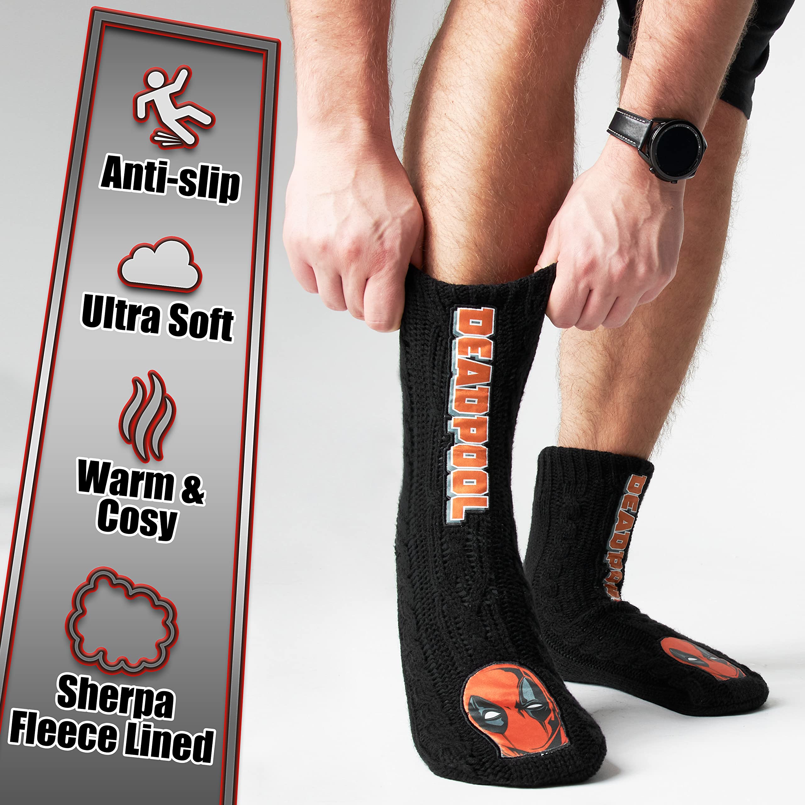 Marvel Calze Uomo Supereroi, Calzini Antiscivolo Uomo a Pantofola