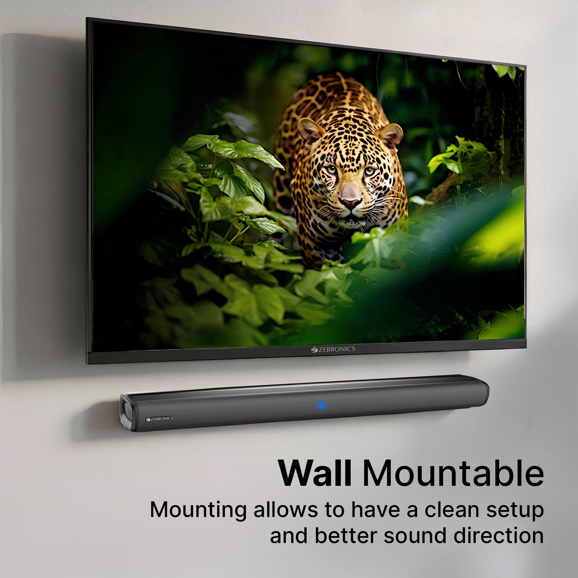 ZEBRONICS 80W Soundbar with Dual Drivers, 2.0 Channel with Dual