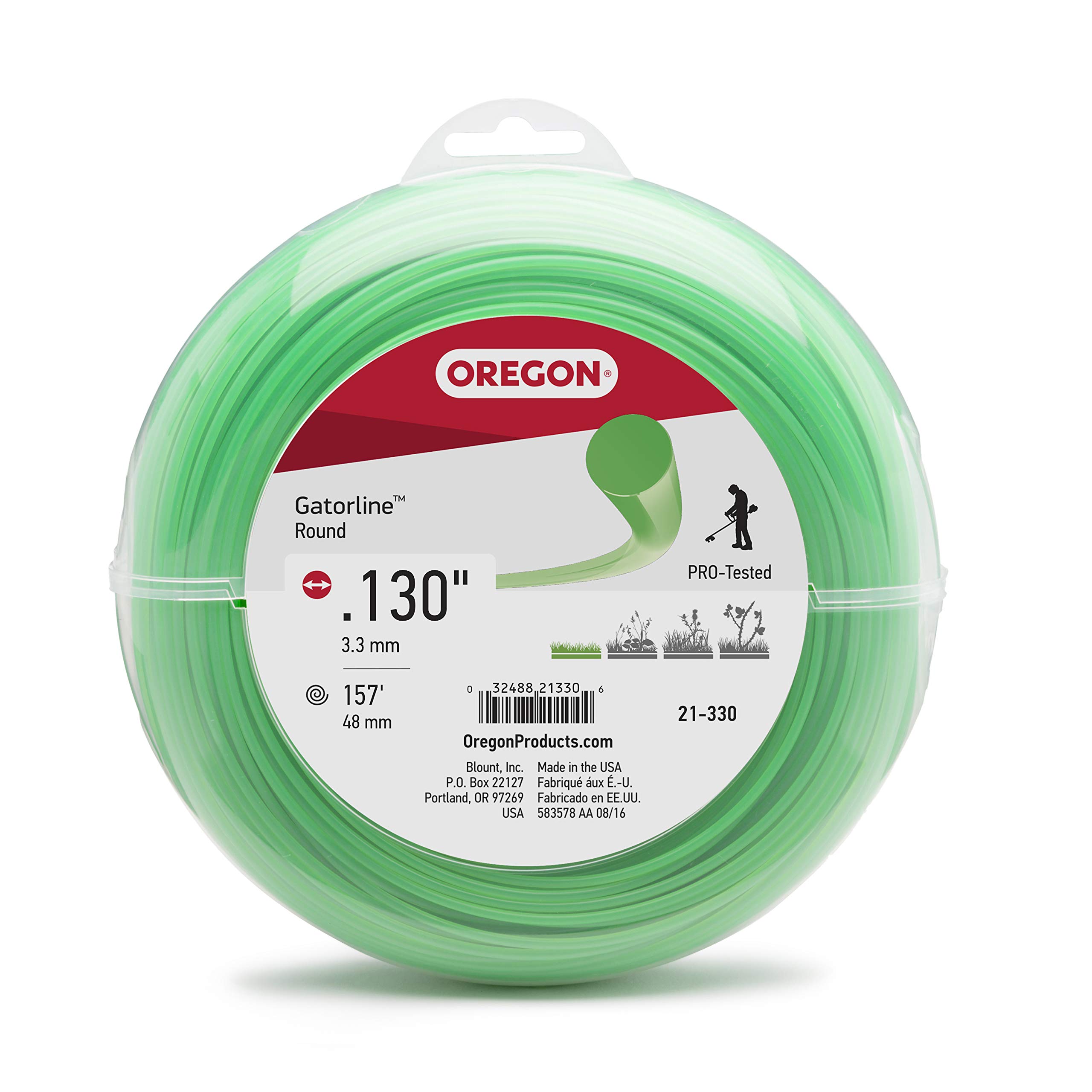 Oregon 21 – 330 Gatorline Redondo desbrozadora Line .130-inch diámetro 1-Pound Donut