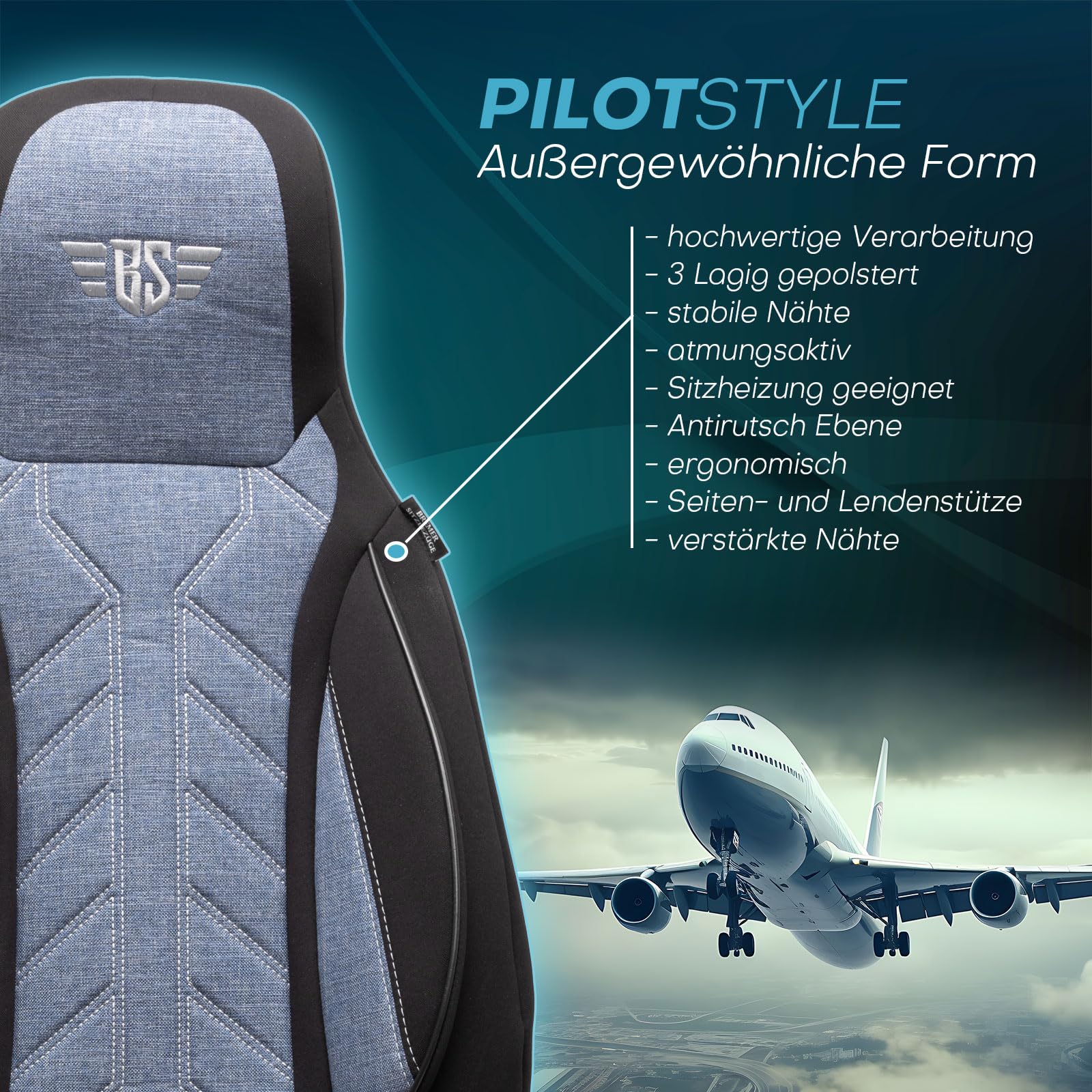 HERM206 Fundas de asiento para BMW Serie 1, color: gris, modelo: Prime Pilot, fundas de asiento de coche, fundas protectoras de asientos, fundas protectoras