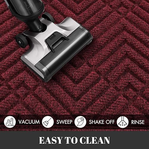 Miniatura 7 de Yimobra Tapete para puerta de entrada al aire libre con puerto libre de agua, tapete de entrada resistente antideslizante para interiores y