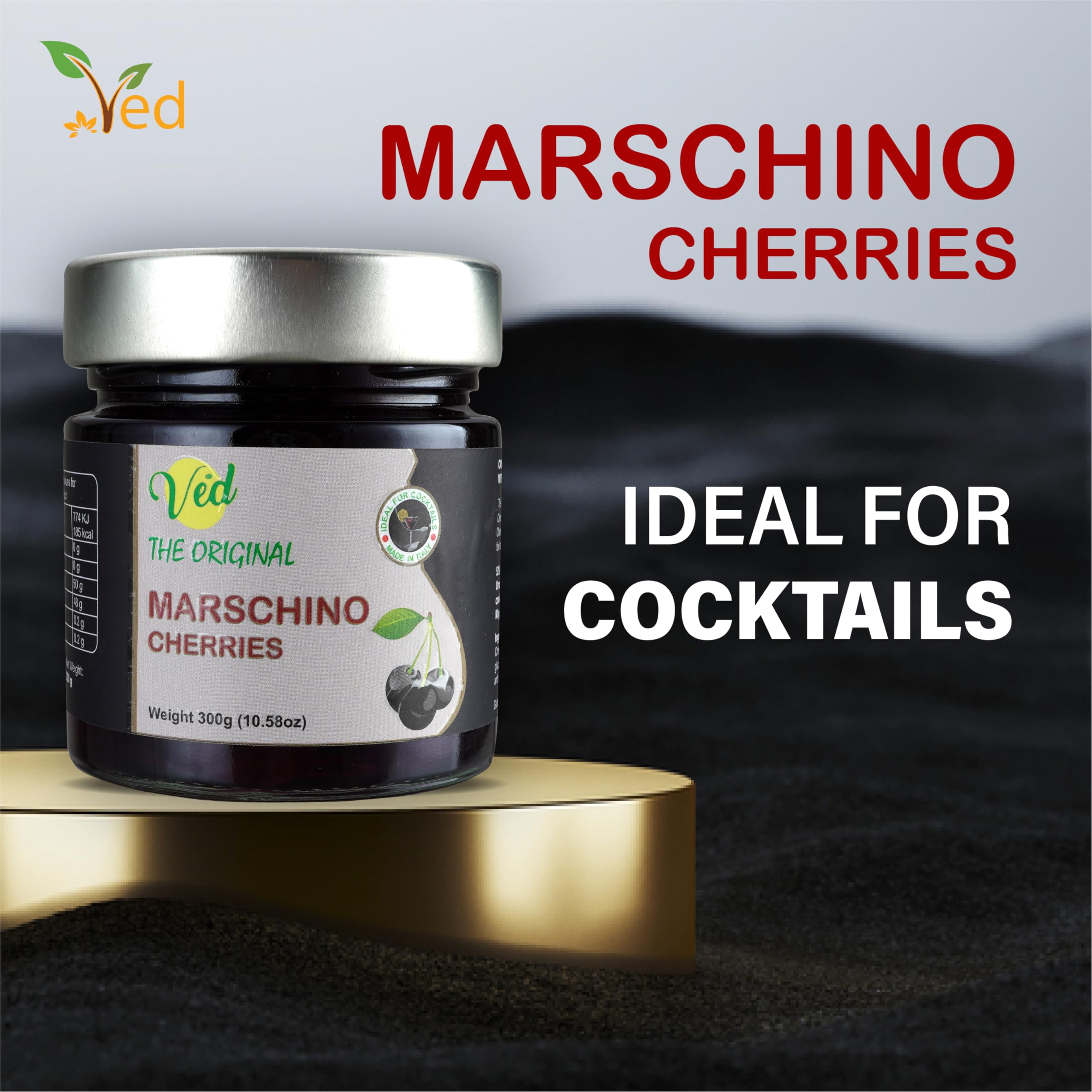 Ved Gourmet Cerezas al Maraschino Negras Originales 300g