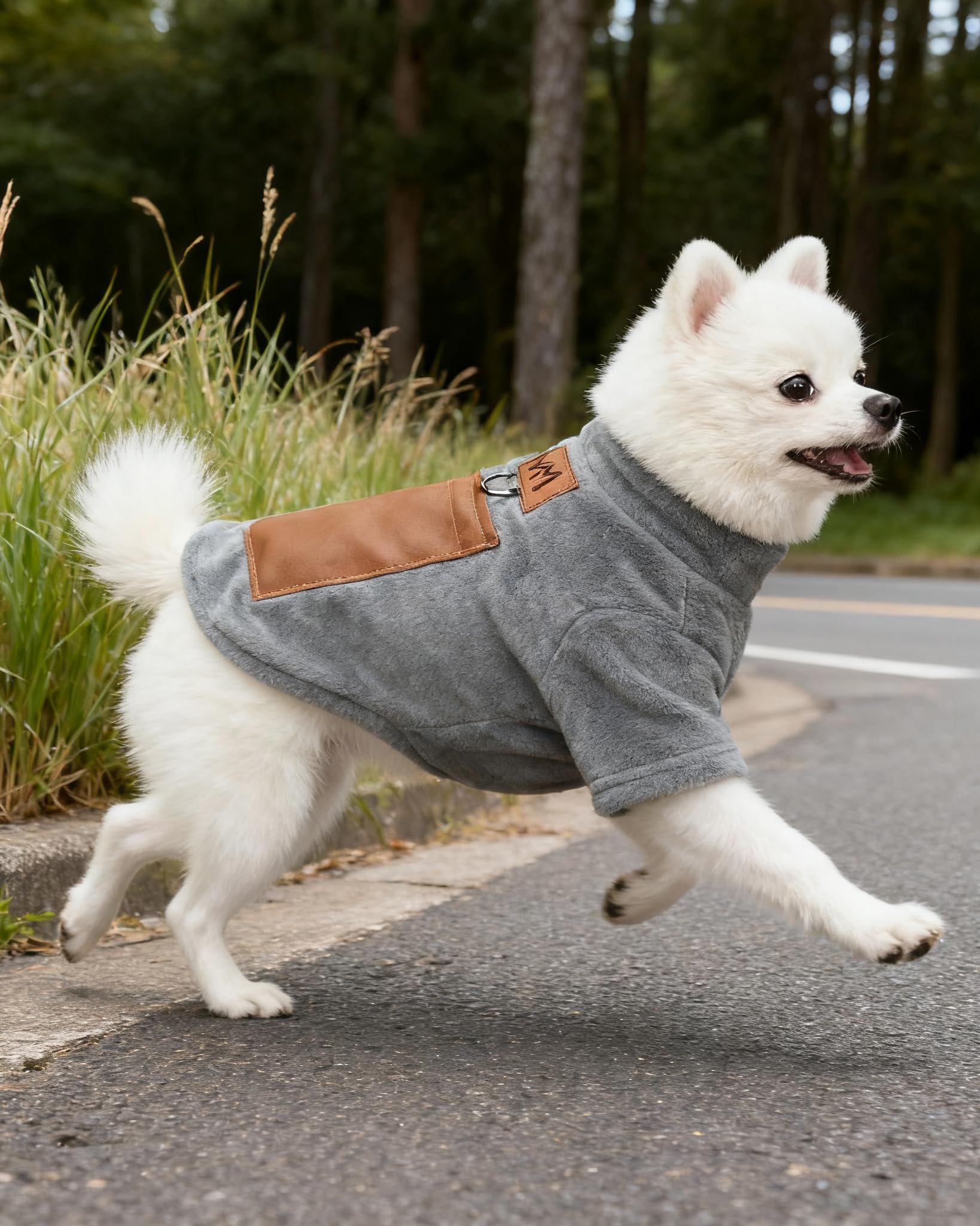 MYI Manteau chaud d'hiver pour chiens de petite taille et moyenne et grande taille Veste froide à l'extérieur/à l'intérieur - Gris-L (piles non incluses)