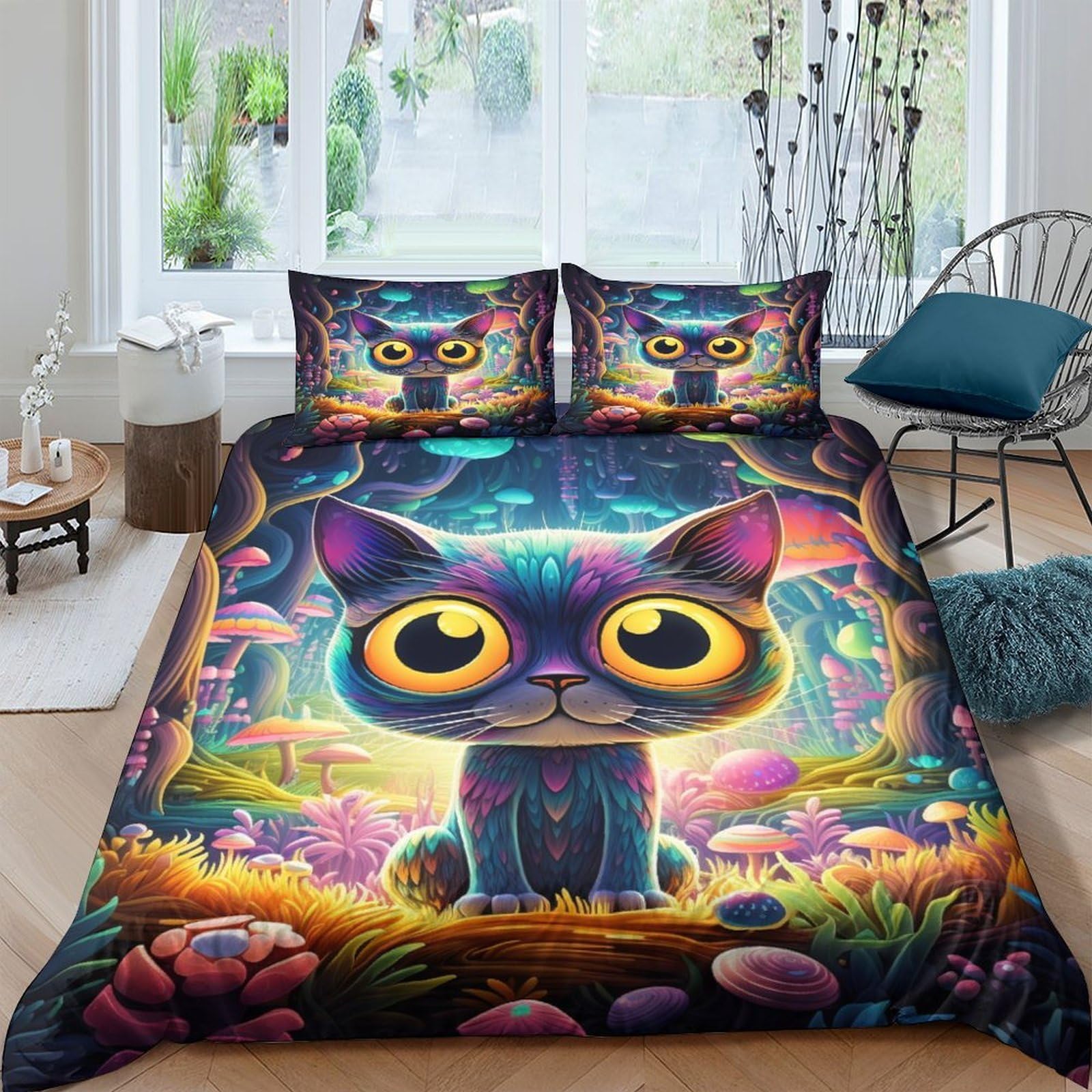 Housse de couette 3D Halloween king size hypoallergénique facile à laver