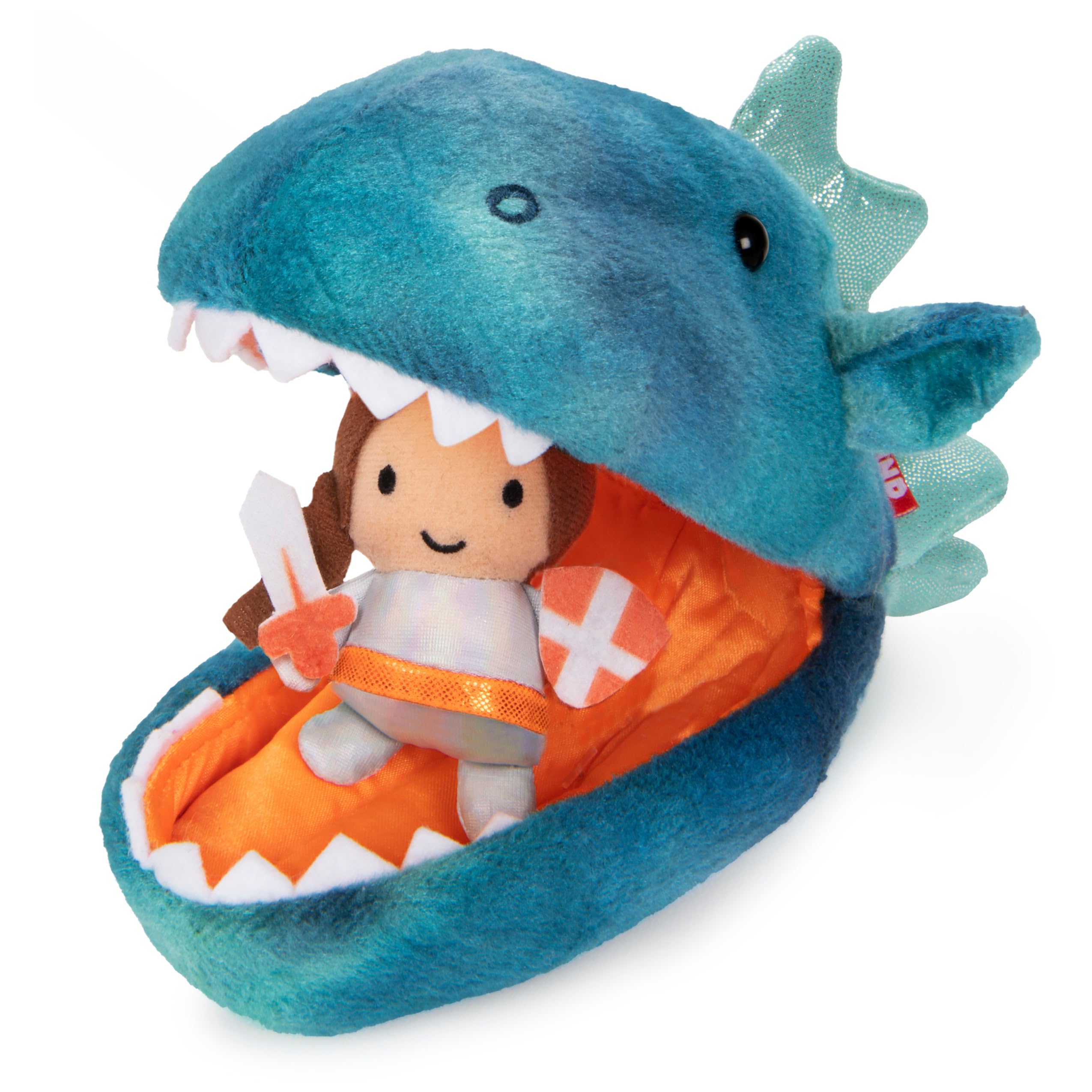 GUND Plush Pod - Dragon with Girl Knight, 9.5"