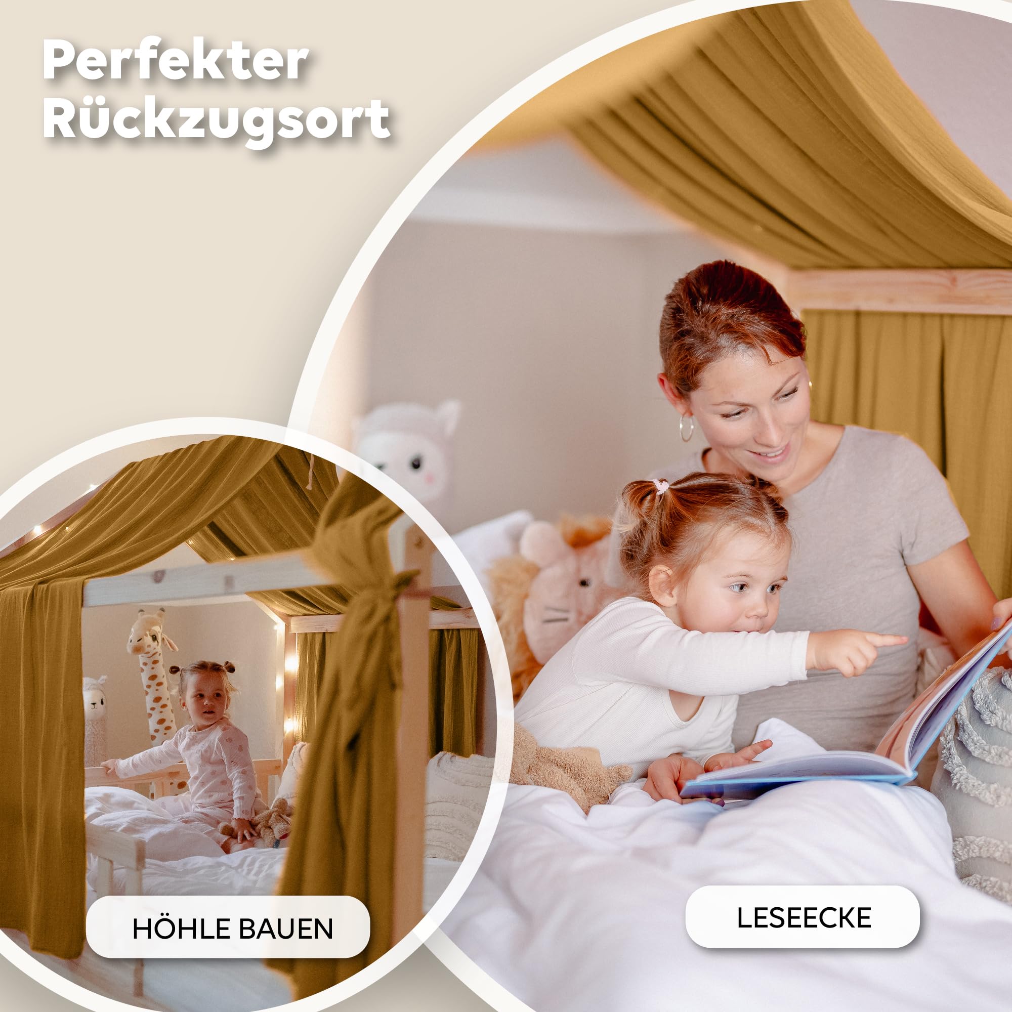 Heilige hemelbed, 100% katoen, bedhemel van mousseline, huisbed Heilige hemelbed, 100% katoen, bedhemel van mousseline, huisbed