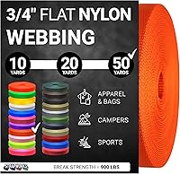 Vista 68 de Strapworks Rollo de correa de nailon resistente de 3/4 pulgadas para cinturón, mochila, eslinga, collar, correa, correas y más, 10, 20 o 50 yardas