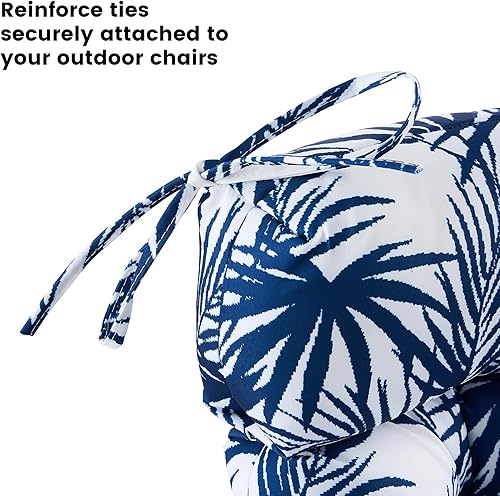 Miniatura 5 de ARTPLAN Adirondack - Cojín para silla de exteriores, cojín de mimbre grueso con respaldo alto y lazos para muebles de patio, 44 x 21 x 4 pulgadas, 1