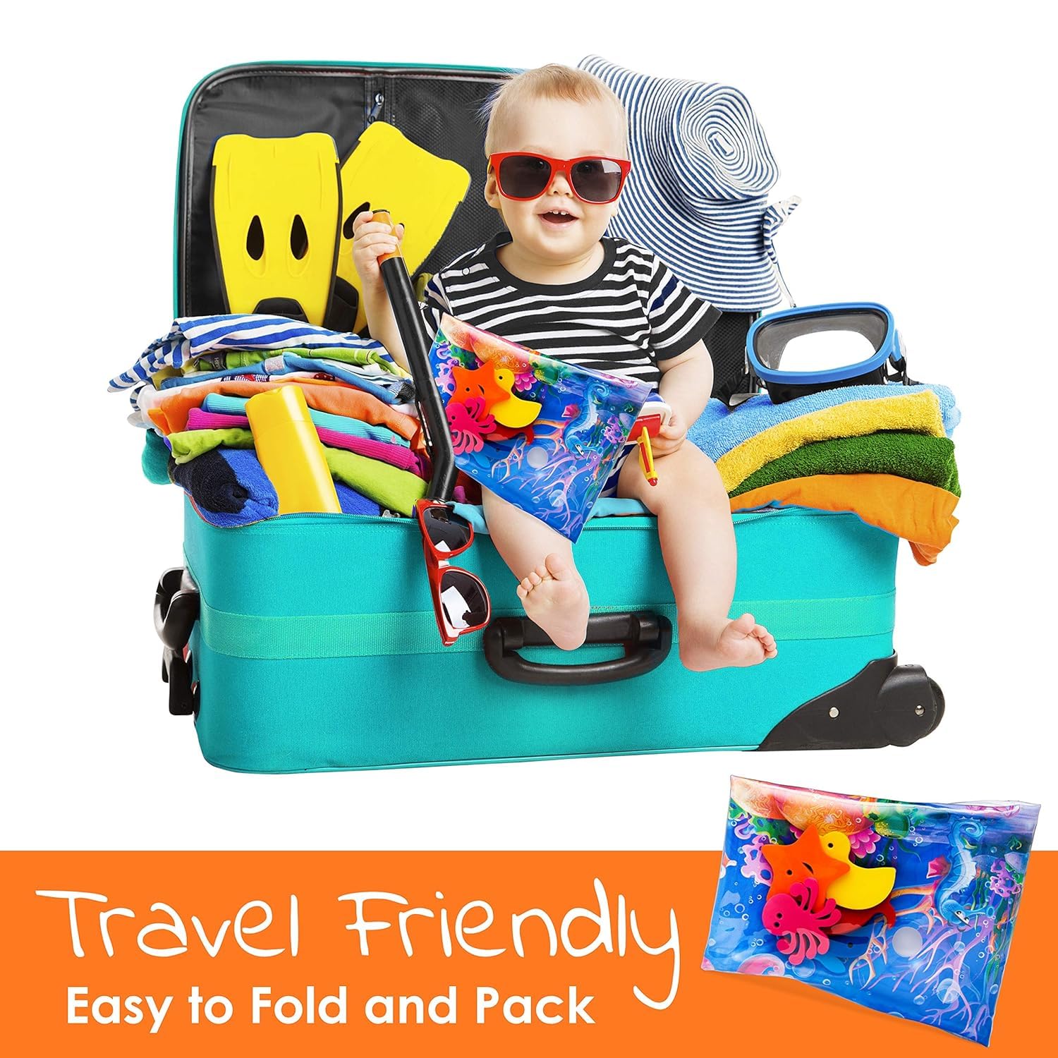 Zeccorp Tummy Time Water Mat for Babies | Sensory Play Babies for 6-12 Months | Newborn Baby Essentials | Water-Filled Activity Mat | Baby Gifts | Fun Activity Play Center Indoor and Outdoor Activity | Pack of 1 - Image 6 thumbnail