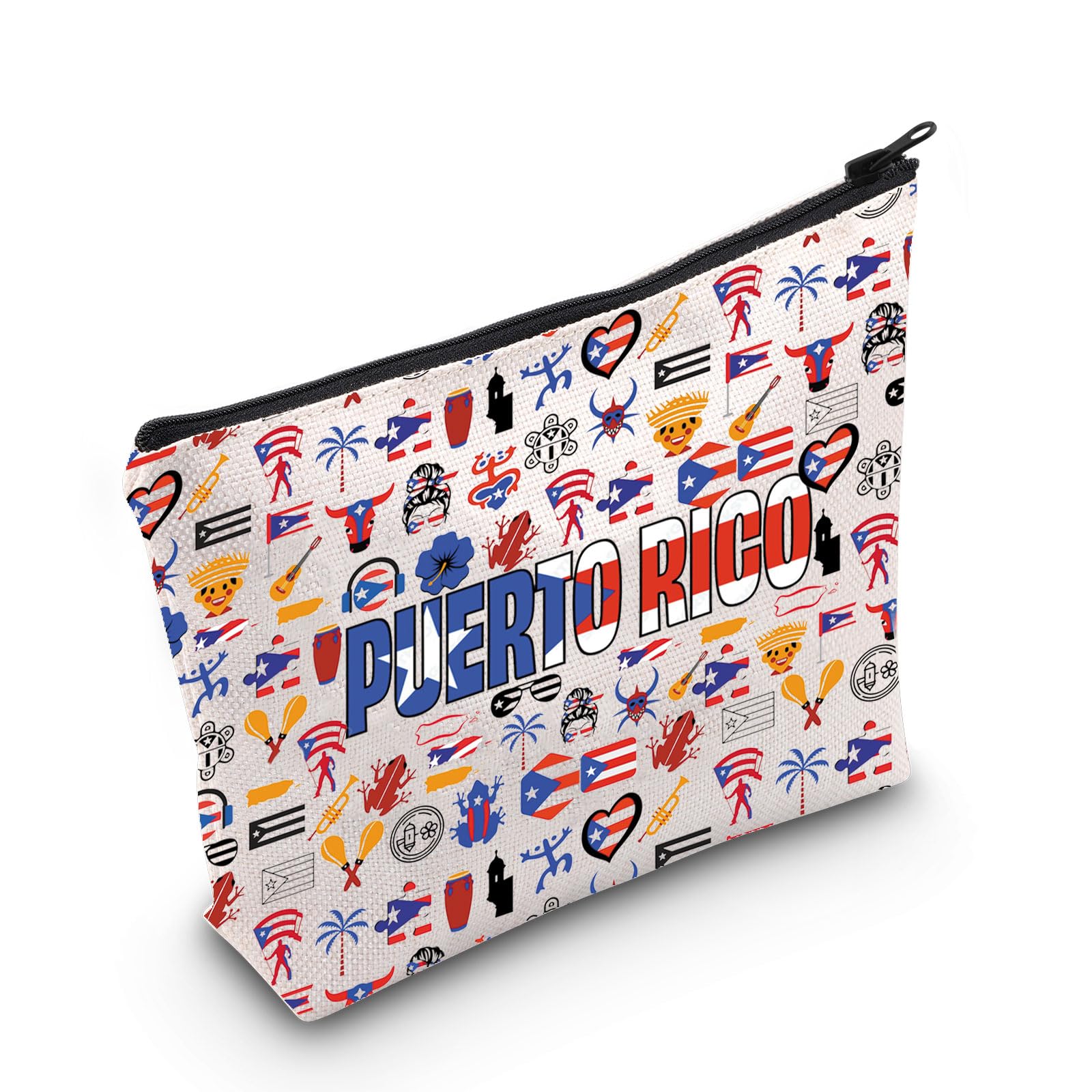 WZMPAPuerto Rico Cosmetic Bag - Vacation Gift & Tourism Zipper Pouch