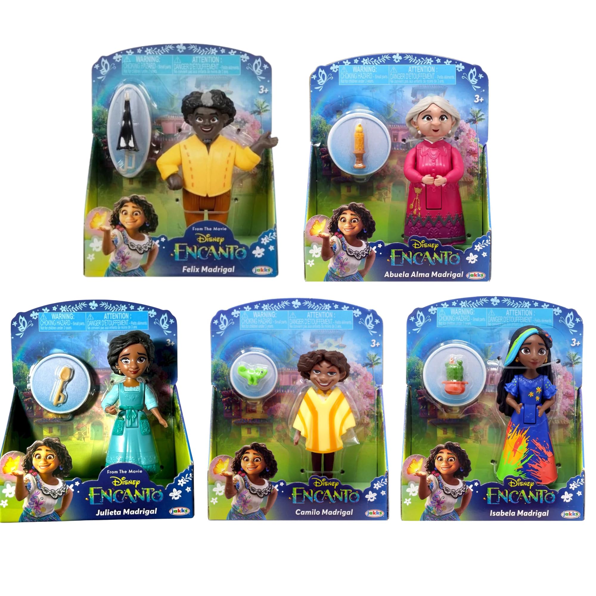 Disney Encanto 3" 8cm Figure & Accesory Mini Figures Set of 5 - (Set D)