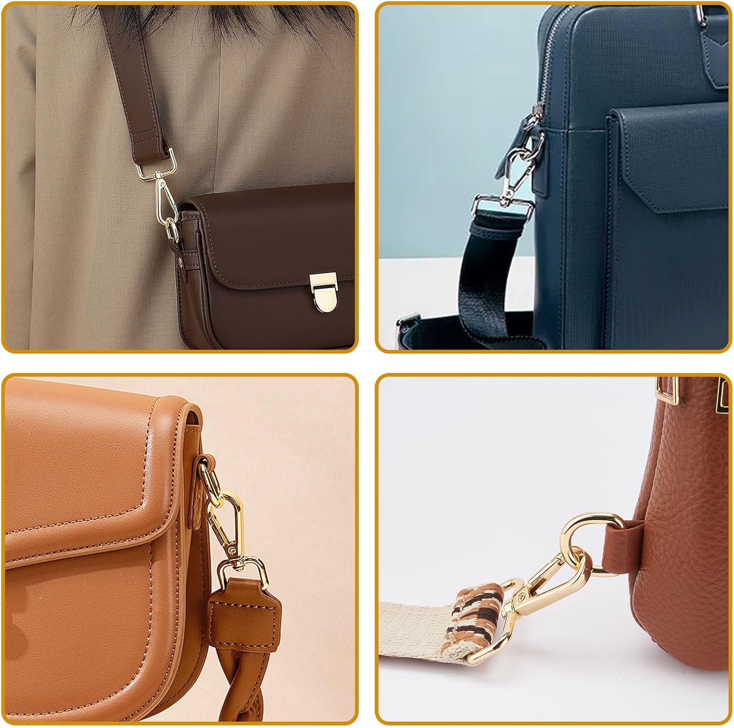 9 Pcs D Ring Swivel Lobster Claw Clasp Push Gate Snap Hooks Trigger Clips for DIY Crafts Keychain Purse Handbag Making,1 Inch Glod - Image 6