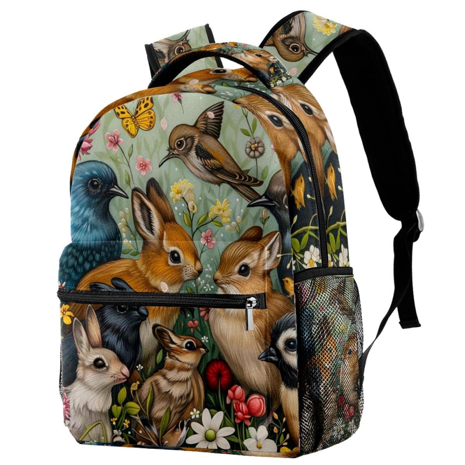Sac à dos de voyage fleurs de printemps imprimé animaux multicolore - 7