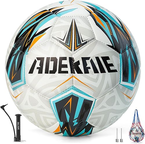 Soccer Ball Size 5 for All Age Recreational or Professional Outdoor Practice, PU Official Size&Weight, Size 5 Soccer Ball for Boys Youth Adults