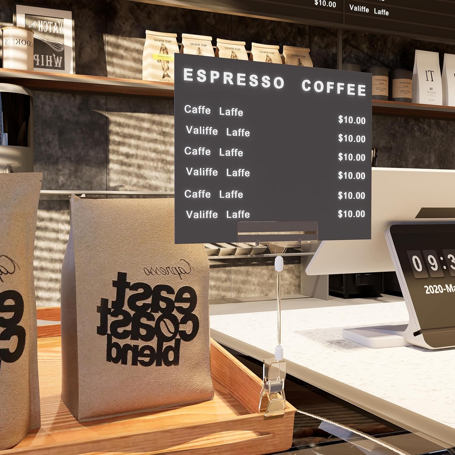 50 Pack Clear Sign Clips Holders 6.3 inch Double Sided Swivel Price Holder Clips for Shelves, Store, Business, Retail - Image 6