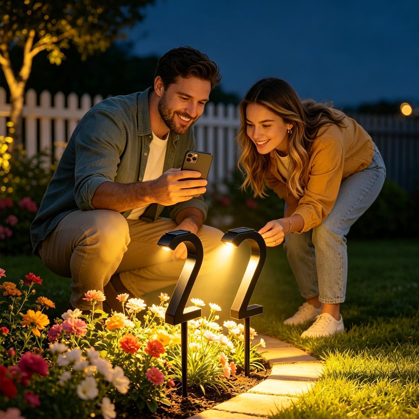 Générique Lampes Solaires Pour Spot sur piquet moderne en forme de numéro 2