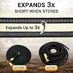 25 FT Expandable Garden Hose – Ultra Lightweight Retractable Water Hose for Balcony & Small Gardens, No Kink Flexible Hose with 8-Pattern Nozzle, Solid Brass 3/4" Fittings