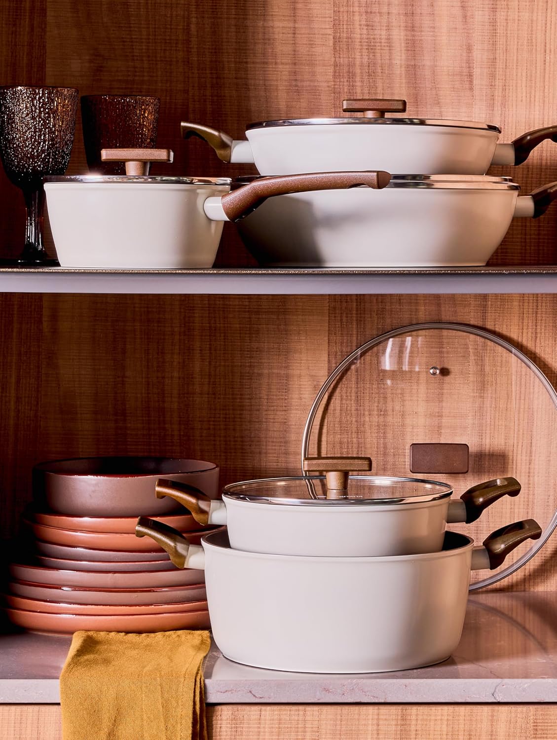 Tognana Sintonia 8-Piece Aluminium Pots and Pans Set, Grey