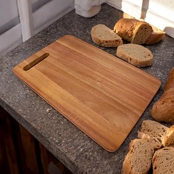 Deconox Acacia Cutting Board Antibacterial Washable Chopping Board Rectangular 34x22CM | Antibacterial and Washable Acacia Cutting Board - Ideal for Your Hygienic and Durable Chopping Works