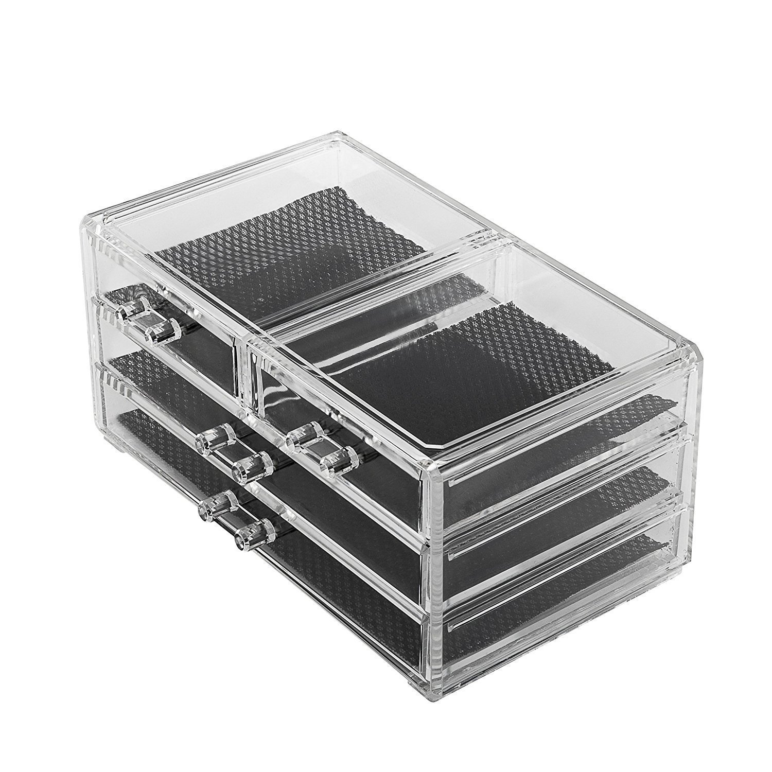 Aqtus 4 Drawer Cosmetic Makeup Jewellery Lipstick Storage Box, 25x16x20cm, Transparent 1