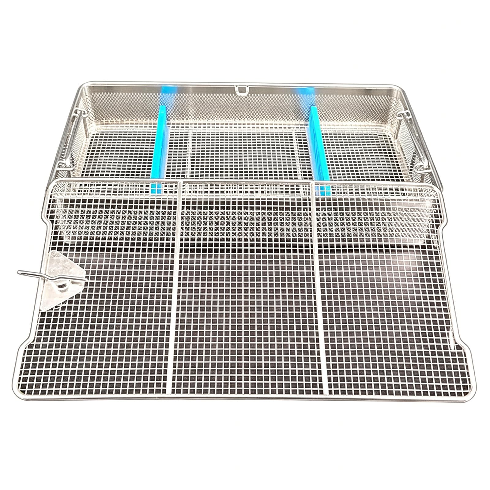 Bandeja de instrumentos de acero inoxidable 304, cesta de malla para cirugía y herramientas ortopédicas, caja de autoclave reutilizable con agujeros de 2 cm, duradera y fácil de limpiar
