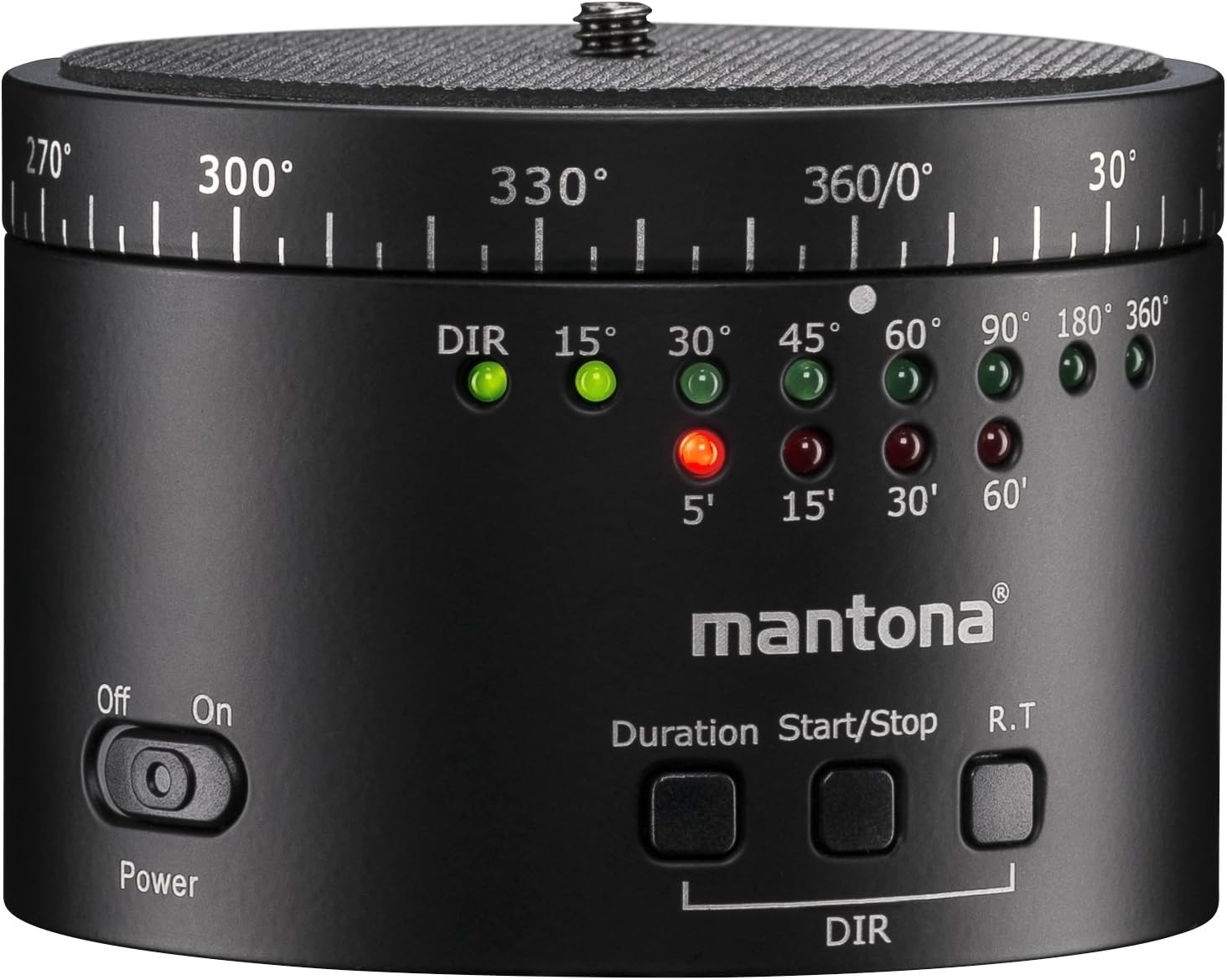 Mantona Turnaround 360 Revision 2 Electronic Tripod Head for Time Lapse, Panorama and Interval Photography - Black