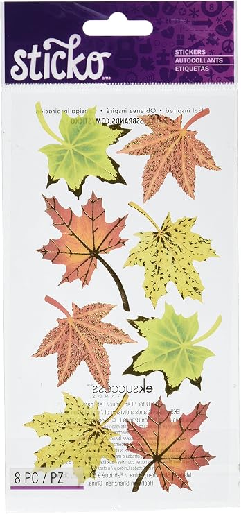 Sticko Sticker Vellum Maple Leaves (8 Pieces) SPVM08