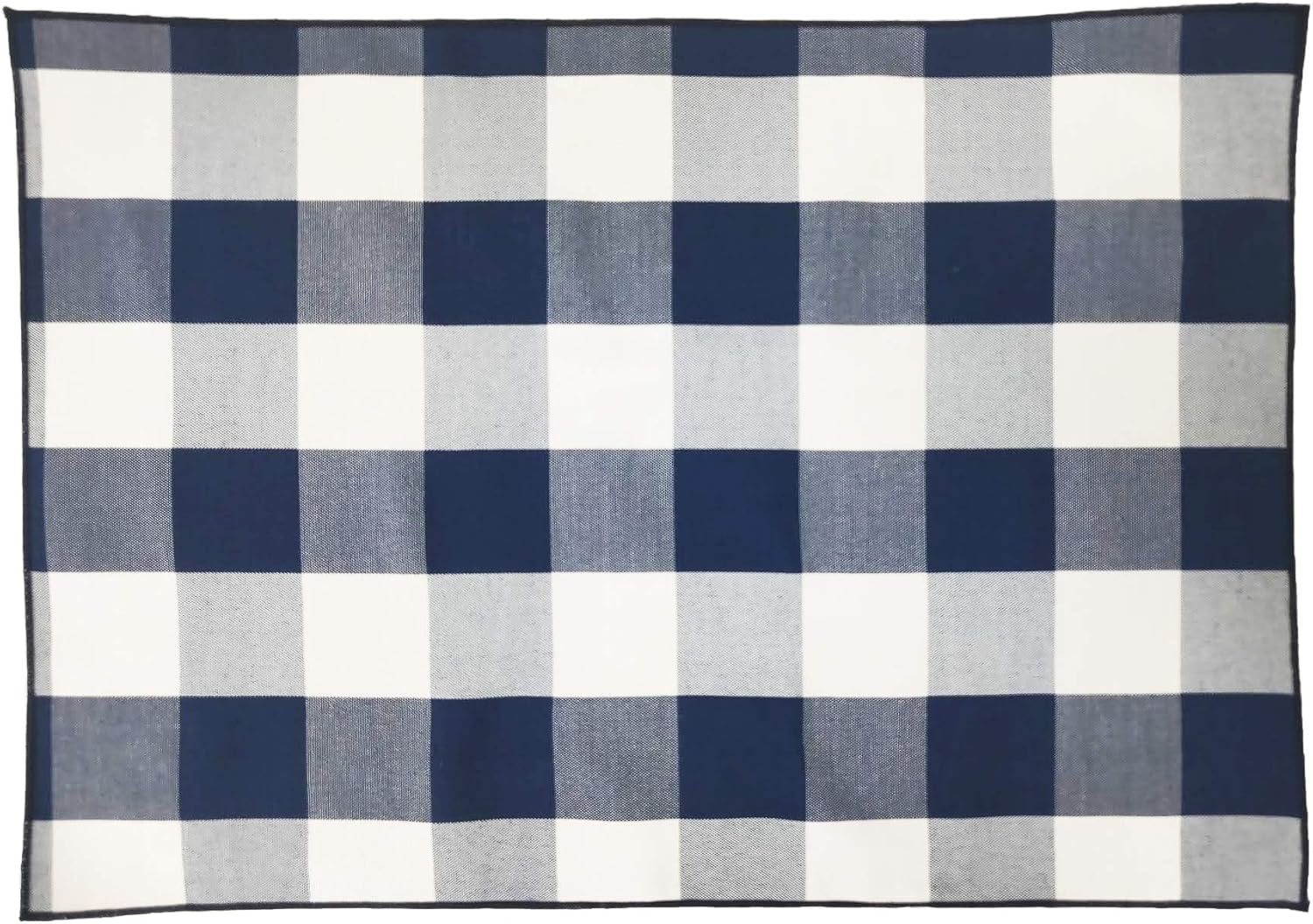 Fennco Styles Buffalo Check Double Layers Reversible Placemats 14" W x 20" L, Set of 4 - Handmade in USA - Navy Blue Plaid Table Mats for Everyday Use, Banquet, Holiday, Special Occasion