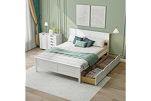 Giantex White Bed with Storage: Perfect Space-Saving Solution