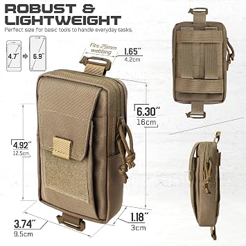 Tactical Backpack Accessories Pouch | Molle Accessories Backpack Shoulder Strap Attachment Pouches Utility EDC Phone Pouch Sport