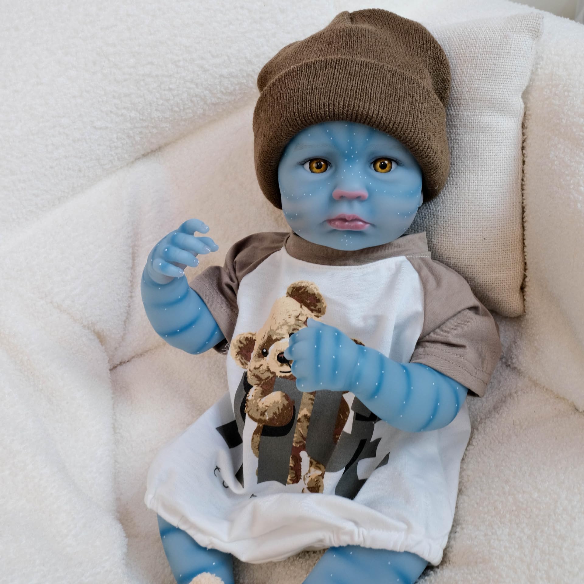 48 cm anatomicamente corretto Avatar Alien Reborn Baby Boy Doll Full Silicone Real Life Neonato Avatar Bambole che sembrano reali e si sentono reali set regalo per bambini dai 3 anni in su e