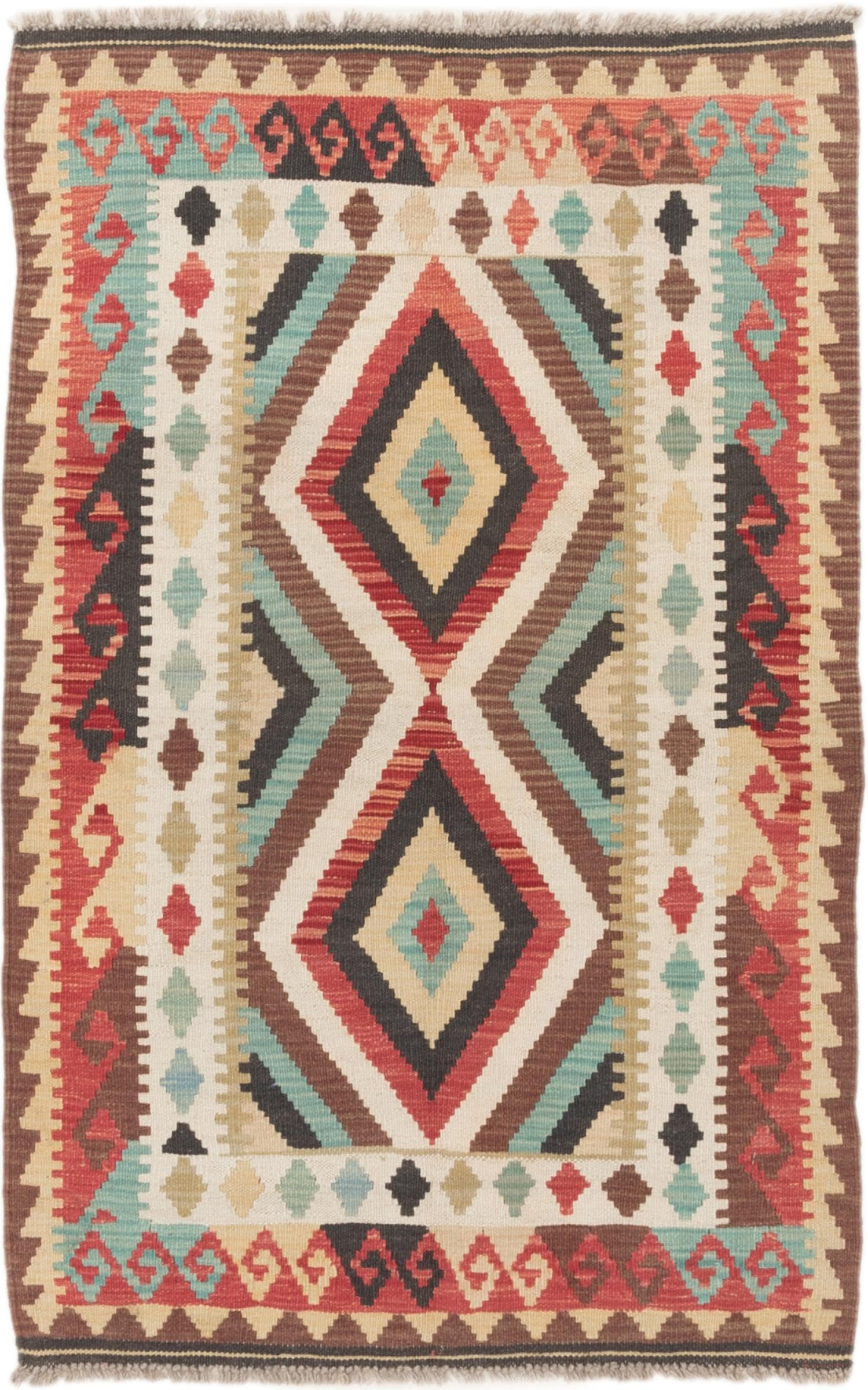 Tapis laine Kilim Afghan 80x125 tapis d'Orient tissé main