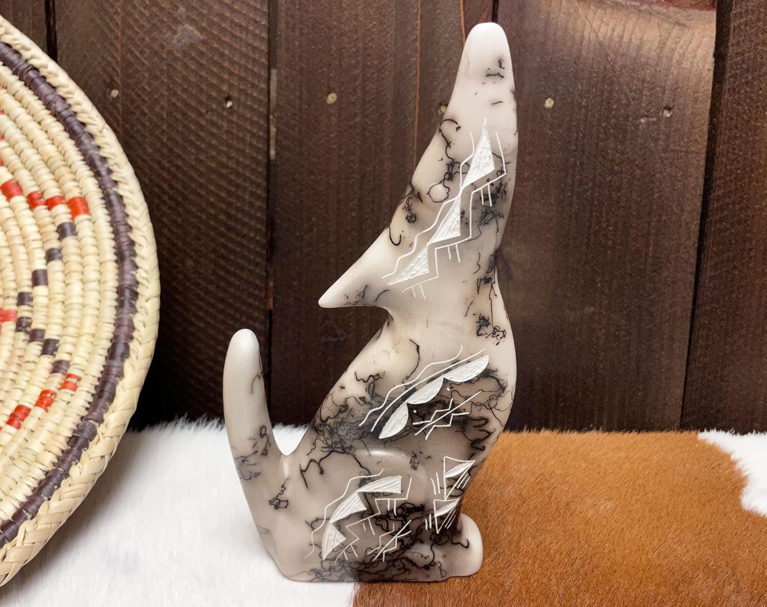 Mission Del Rey Authentic Native American Horse Hair Pottery for Collector, Southwest and Western Home Decor. (Vase 3bc154)